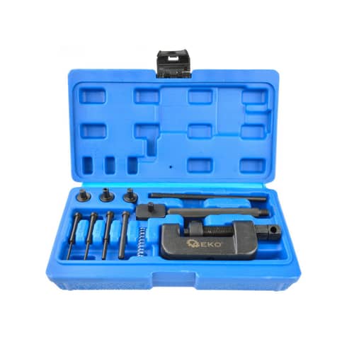 Chain breaking and riveting tool set