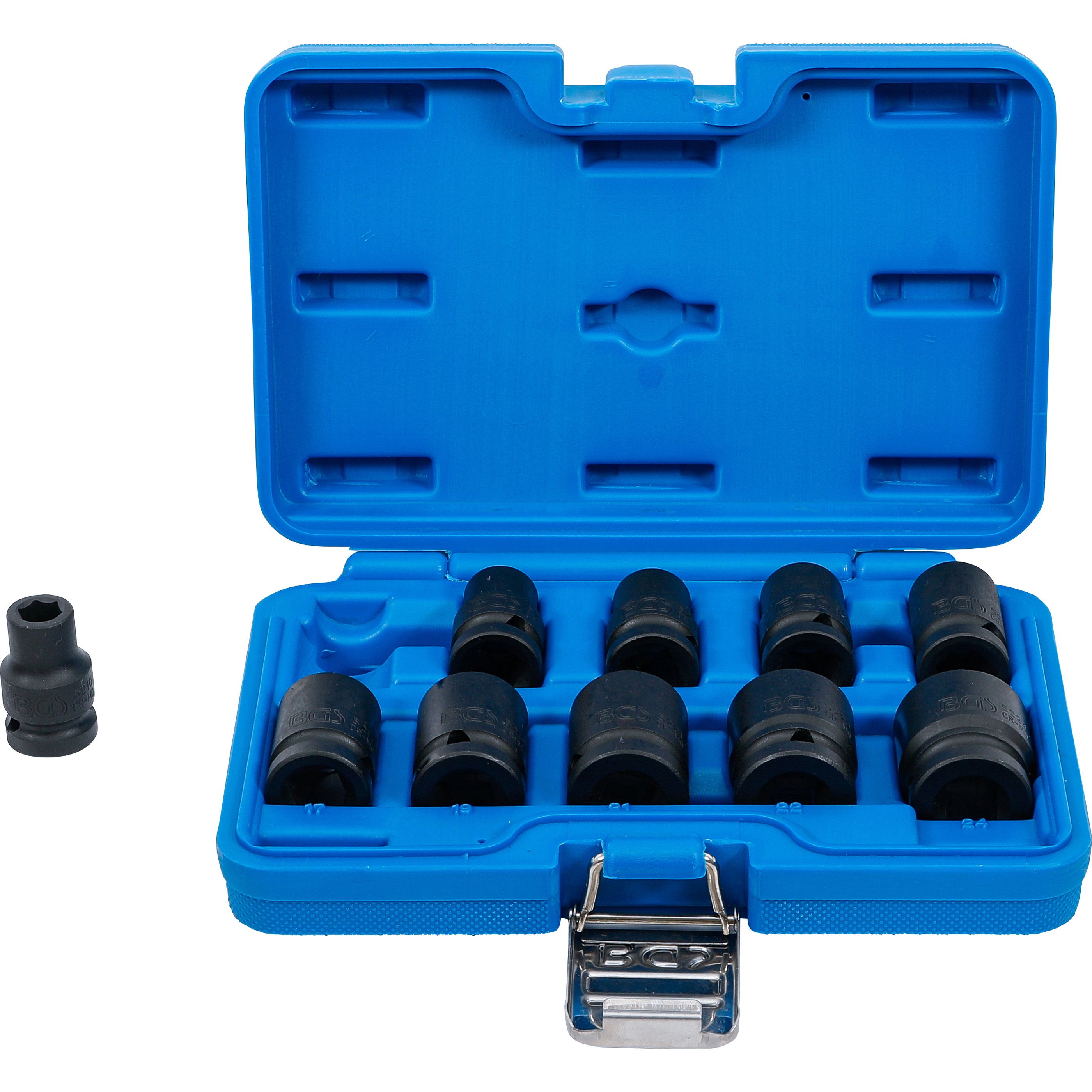 Impact Socket Set, Hexagon, 12.5 mm (1/2") Drive, 10-24mm, 10pcs - 3
