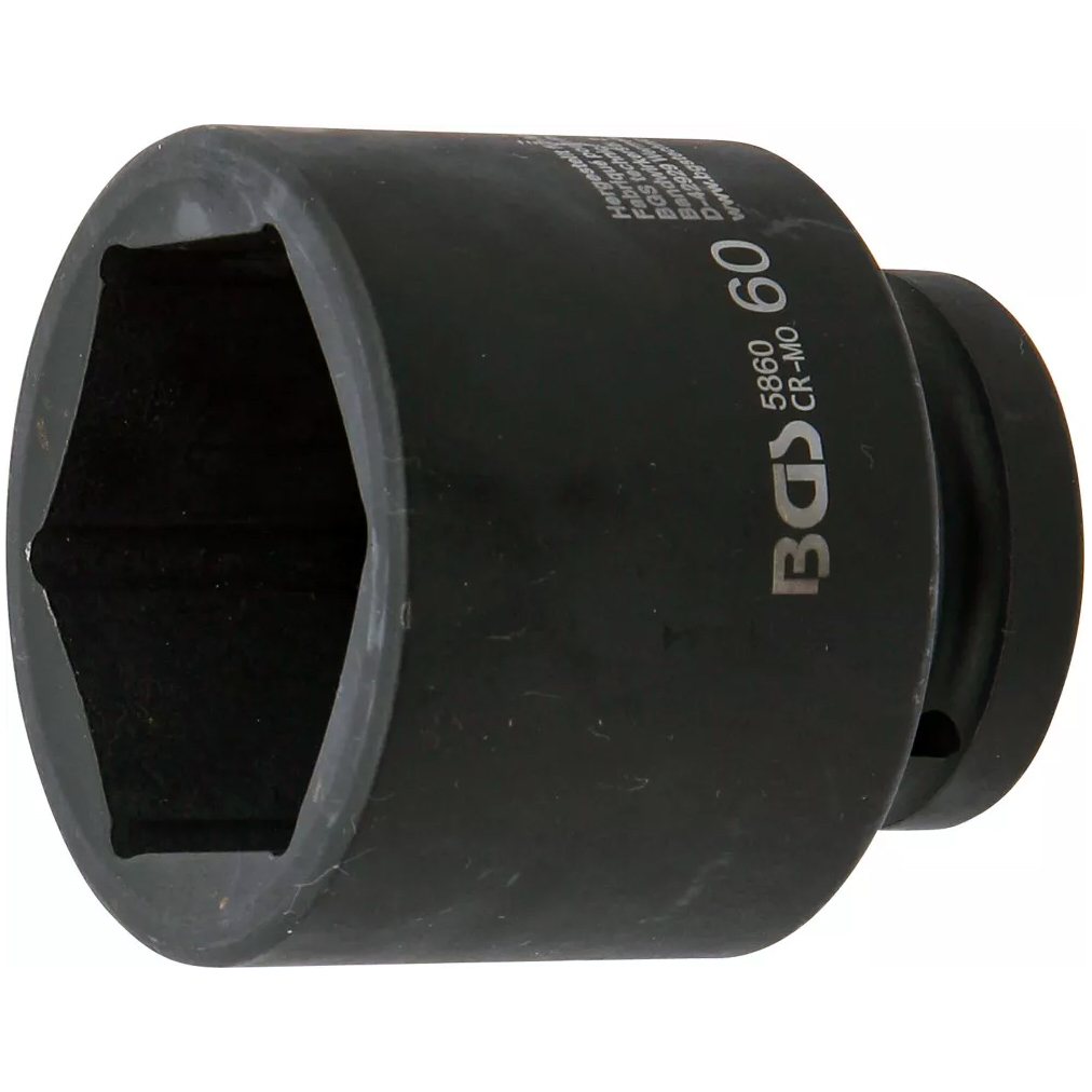 Impact socket, hexagon, 1" drive, 60mm