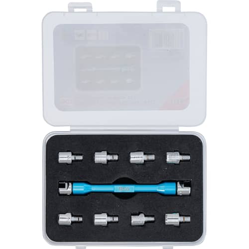 Spoke wrench with changeable heads for motorcycles, 10pcs