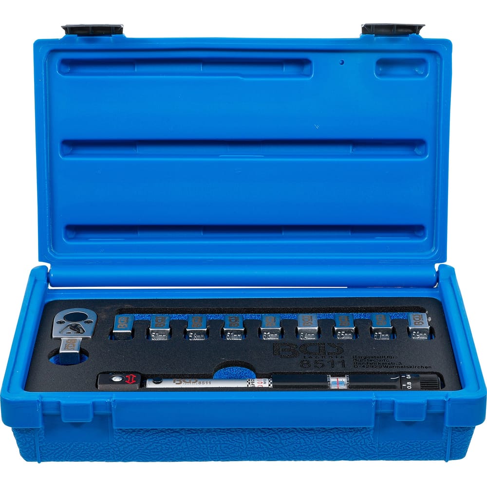 Spoke torque wrench with interchangeable heads 3-15 Nm