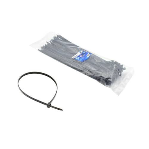 Nylon kábelkötegelő 200x2.5mm, fekete UV-szűrővel, 100db