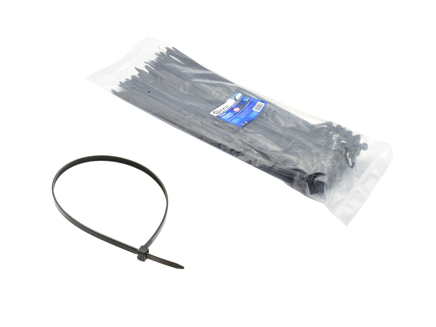 Black nylon cable ties 380x3.6mm with UV filter (100pcs)