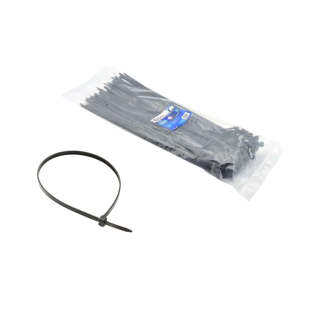 Nylon kábelkötegelő 450x4.8mm, fekete, UV-szűrővel, 100db