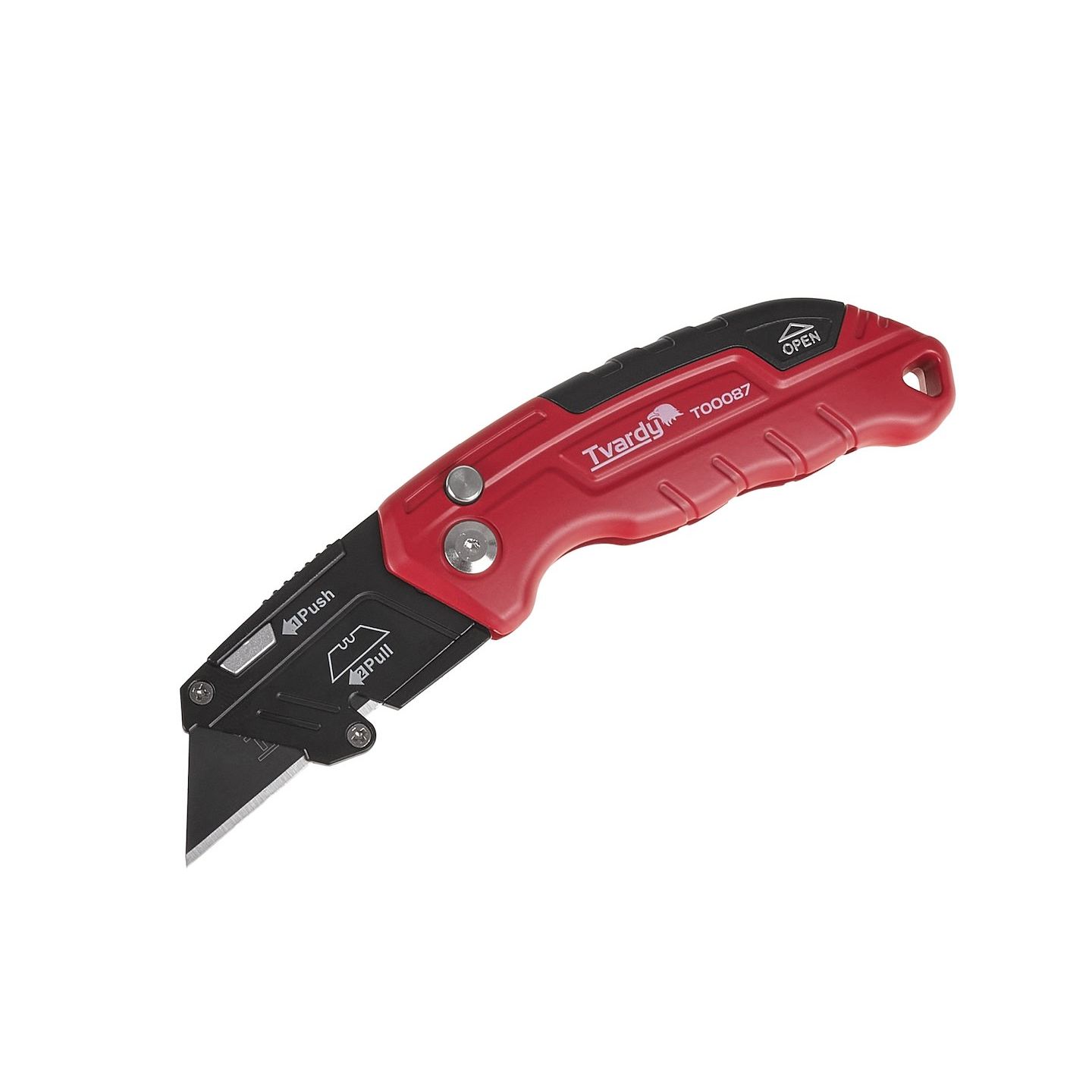 Folding utility knife with trapezoidal SK2H blade 60x19x0.6mm, aluminium body, belt clip and 3-position lock - 2