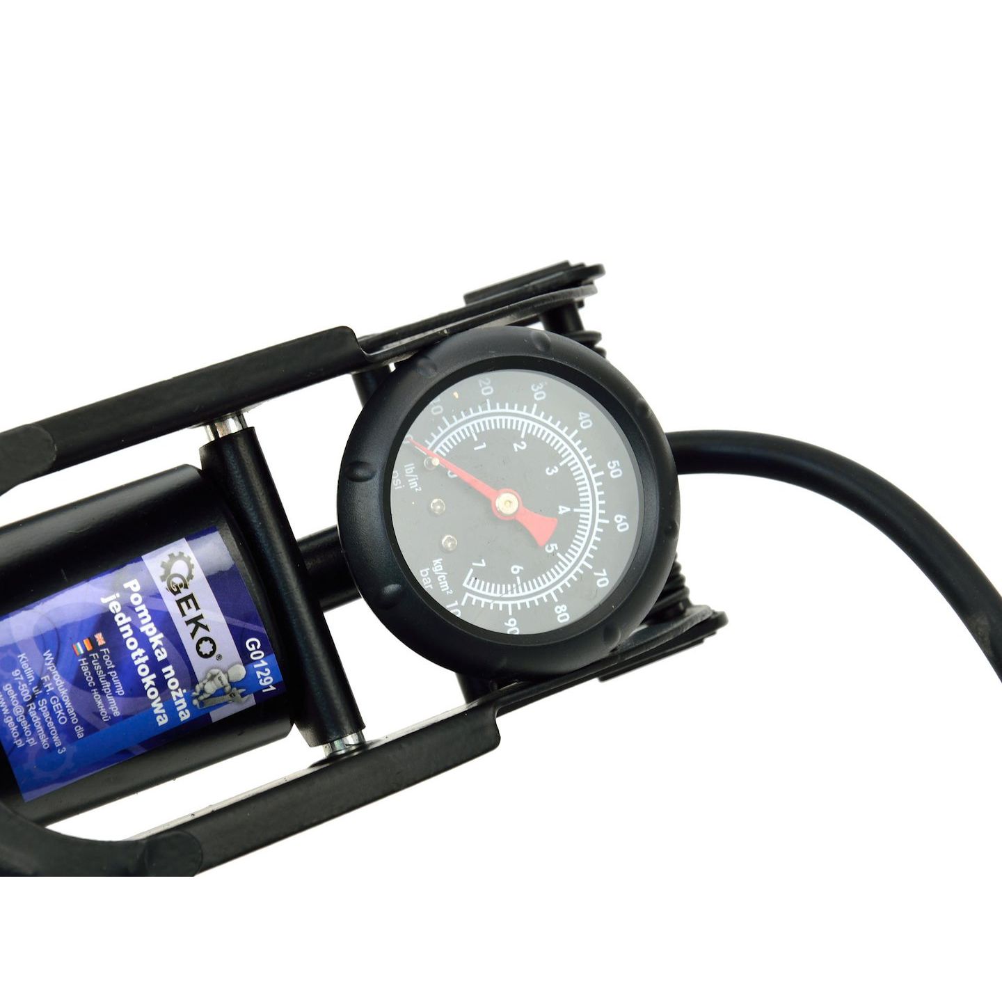 Single barrel foot pump Profi with dual head, 0–7bar - 4