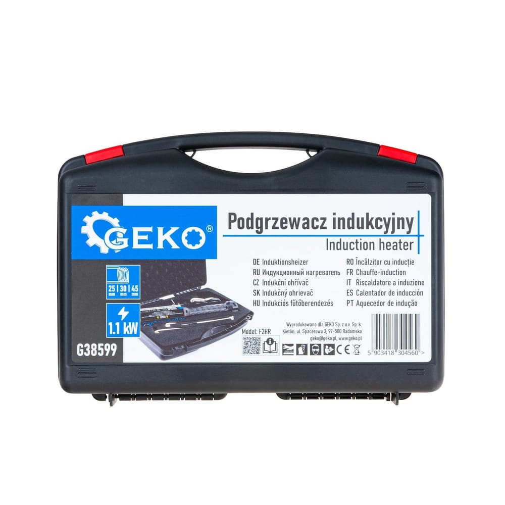 Geko indukciós hevítő készlet hordtáska felülnézet