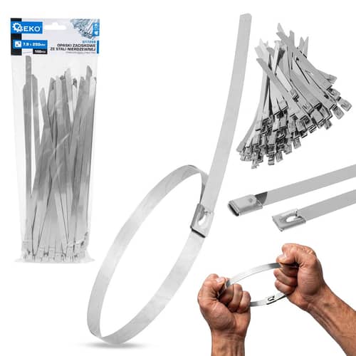 Rozsdamentes acél kábelkötegelők 7.9x250mm, 100db