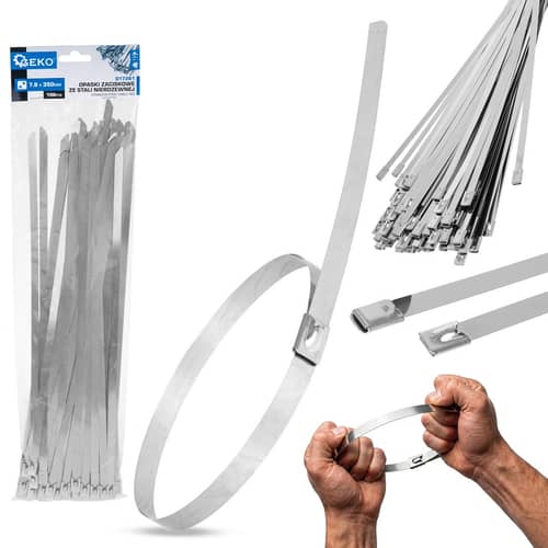 Rozsdamentes acél kábelkötegelők 7.9x350mm, 100db