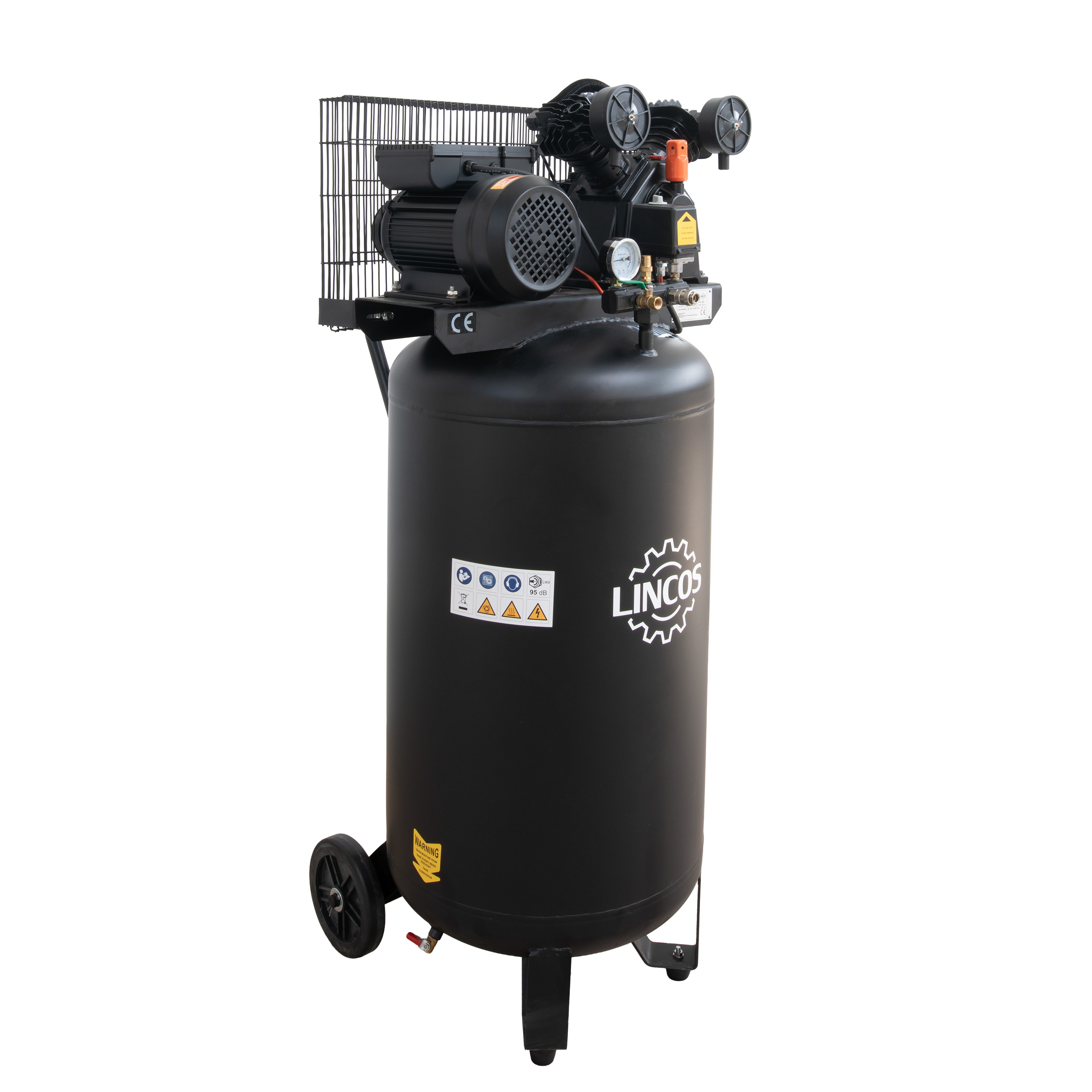 Ipari kompresszor 200L, 2.2kW, 10bar, kéthengeres, álló - 3