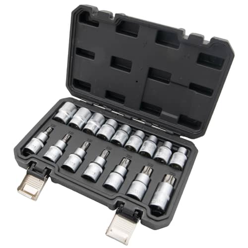 Torx bit- és dugókulcs készlet, 17db-os, 1/2"