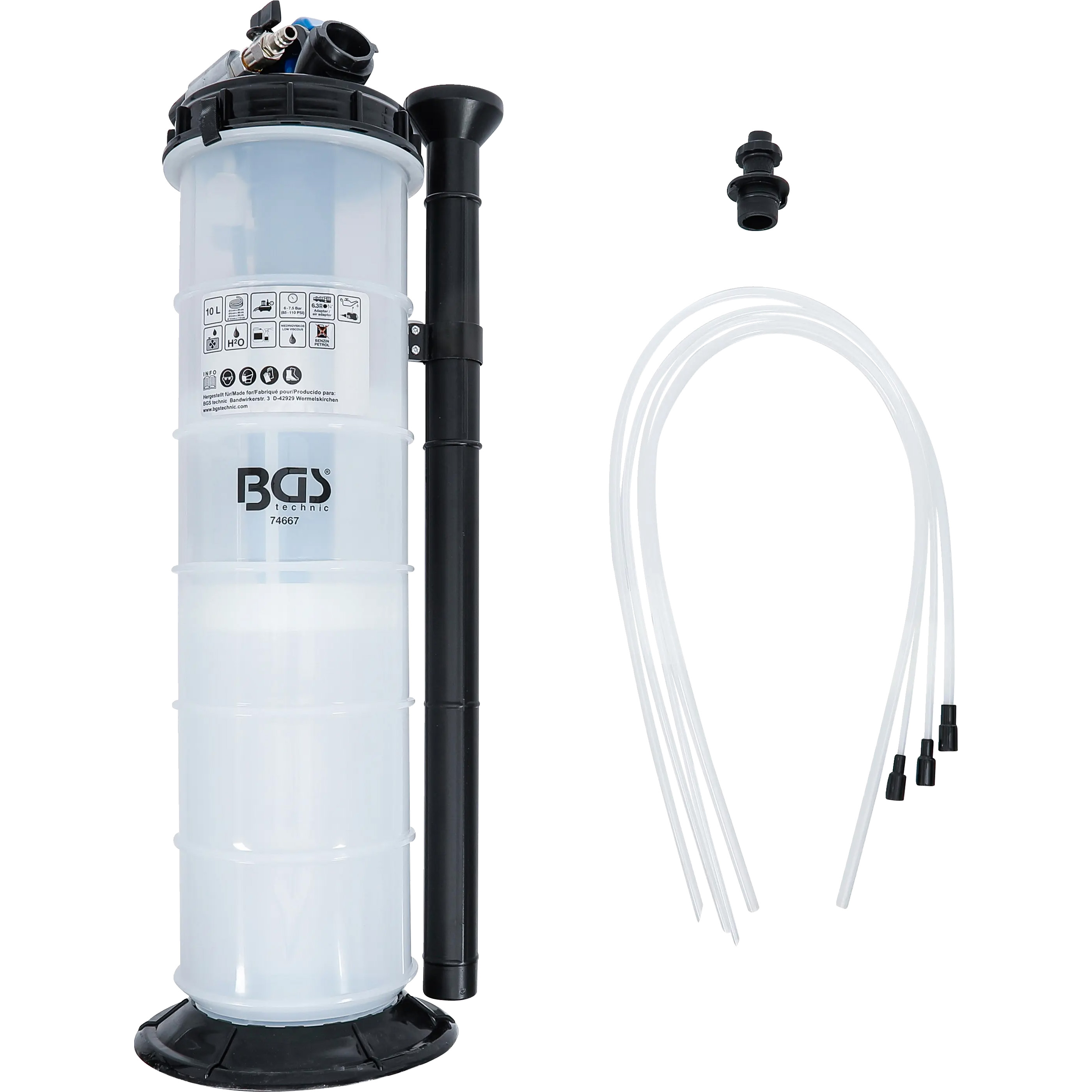 Pneumatikus és kézi vákuumos folyadékleszívó pumpa, 10l - 3