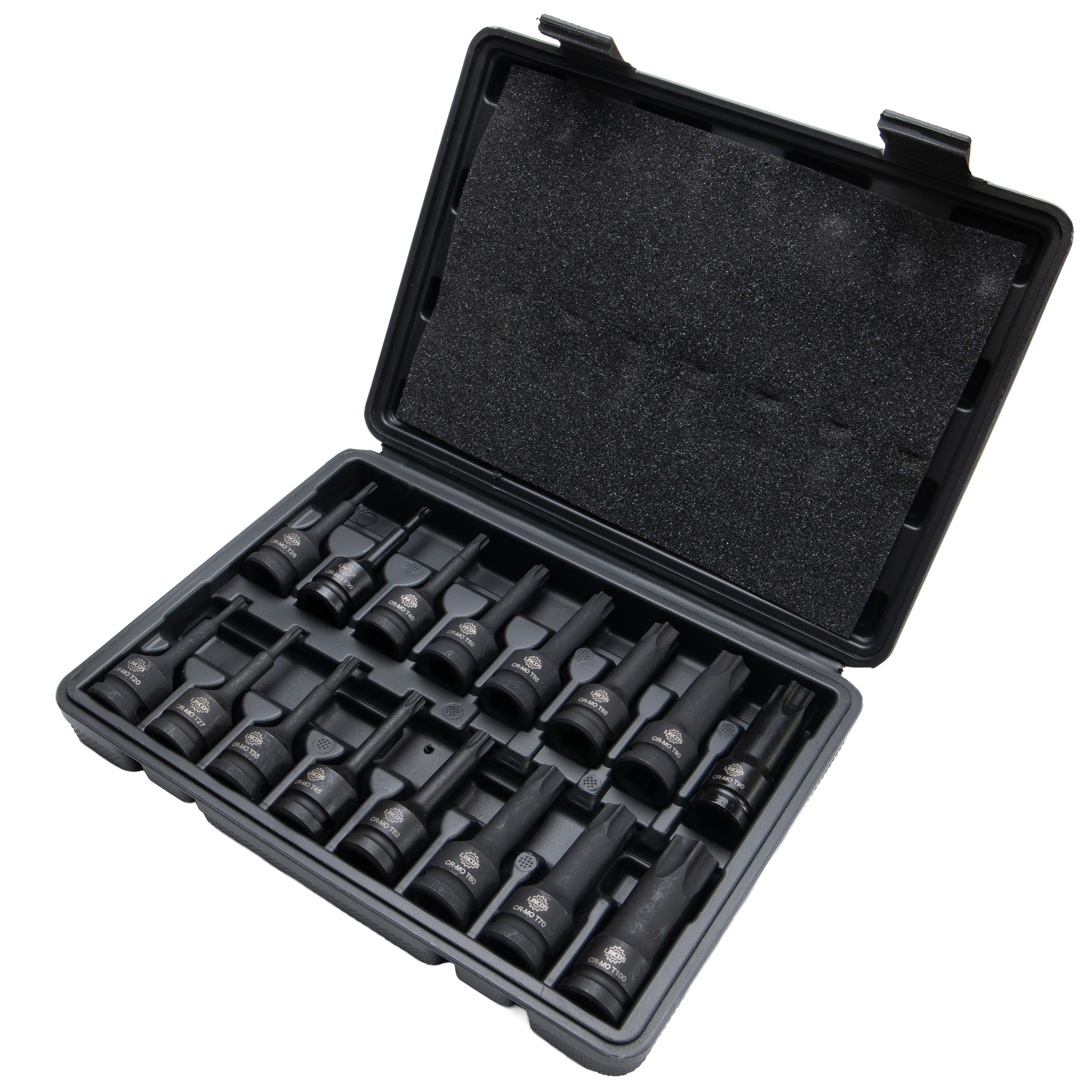 Torx gépi dugókulcs készlet 1/2", T20-T100, 16db