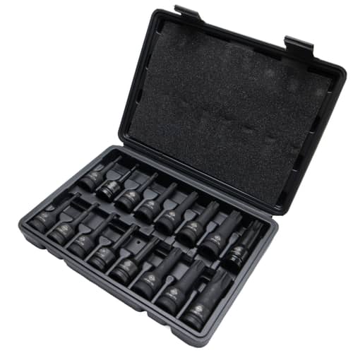 Torx gépi dugókulcs készlet 1/2", T20-T100, 16db