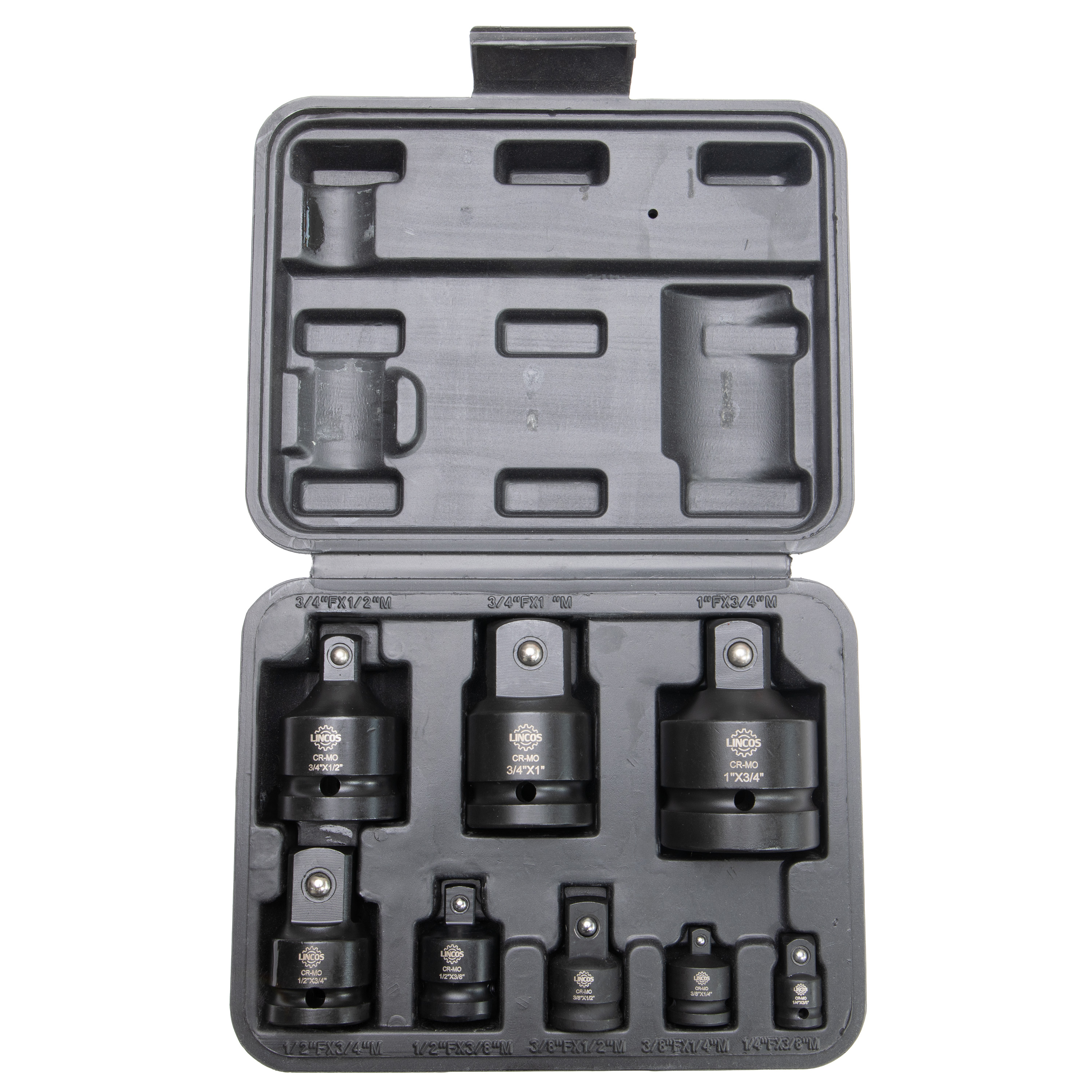 Gépi dugókulcs adapter készlet, Cr-Mo acél, 1/4"-1" hajtásméretekhez, 8 részes - 3