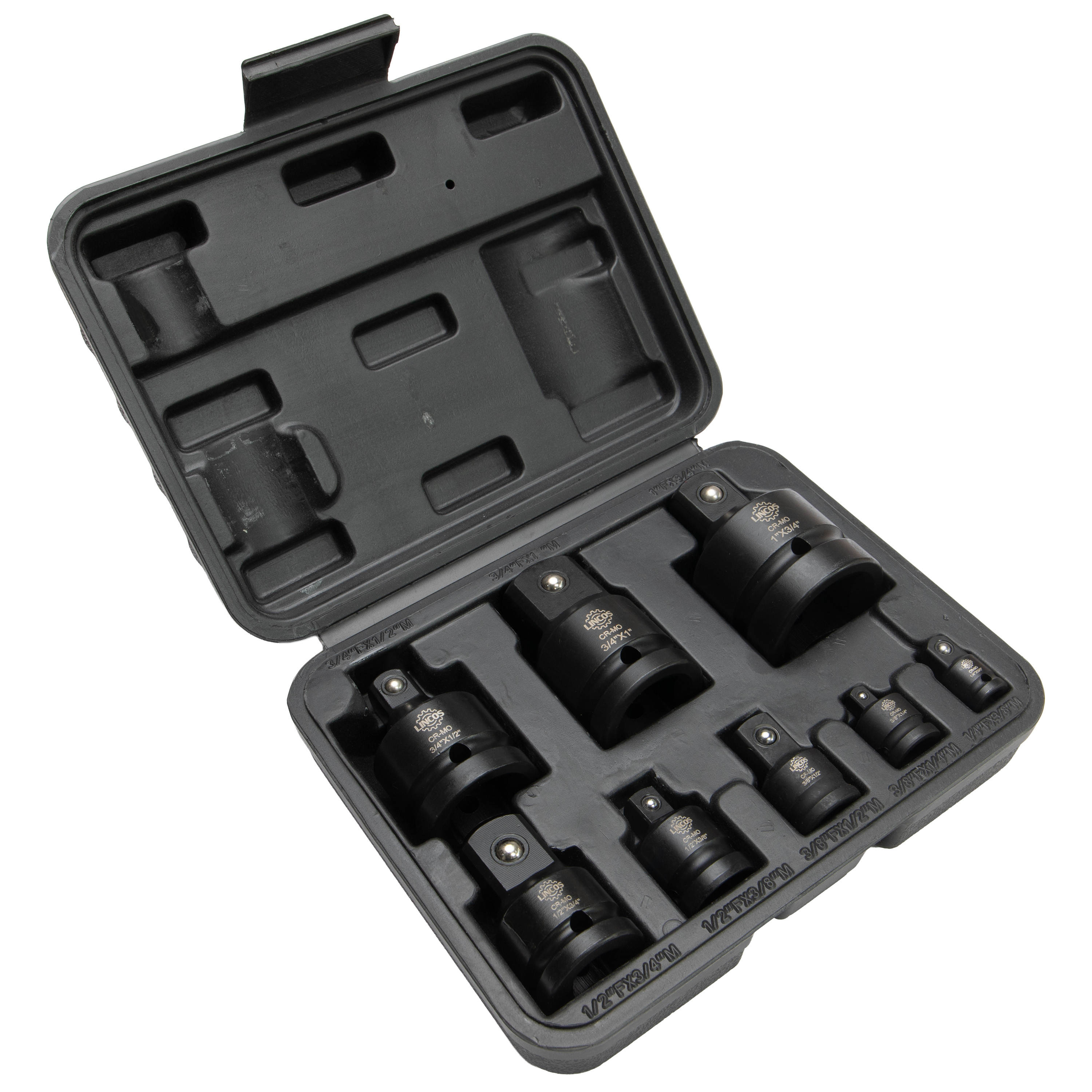 Gépi dugókulcs adapter készlet, Cr-Mo acél, 1/4"-1" hajtásméretekhez, 8 részes - 4