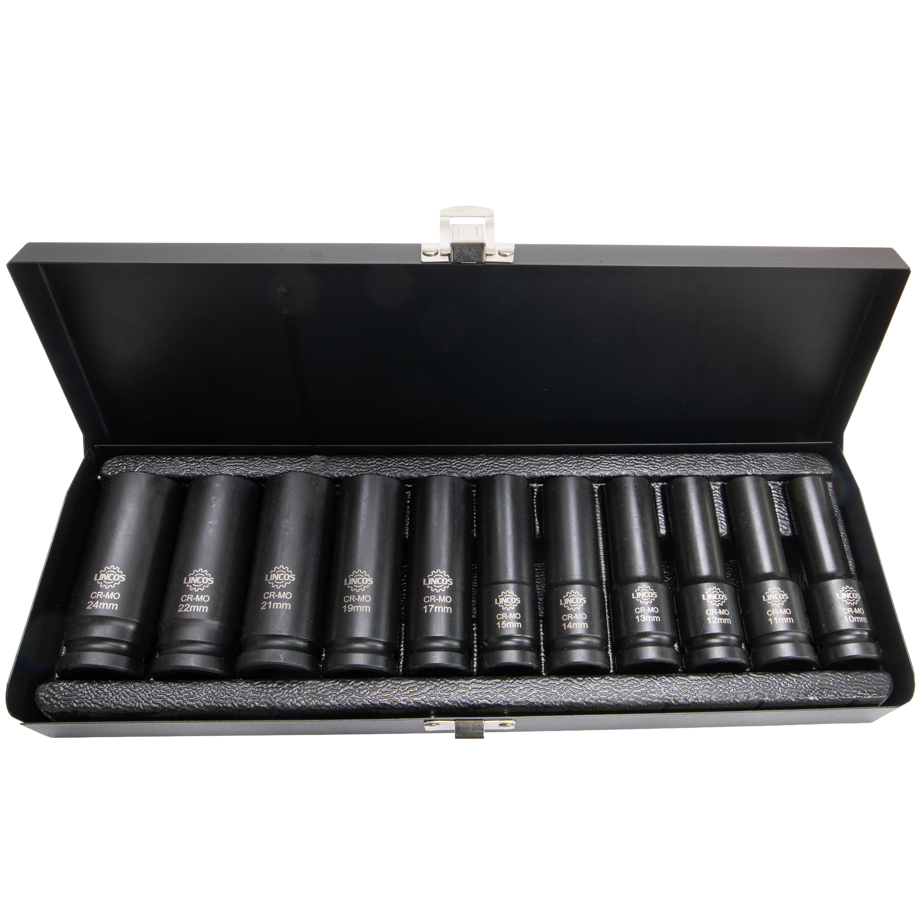 Gépi dugókulcs készlet 1/2", mély, 11 db - 2