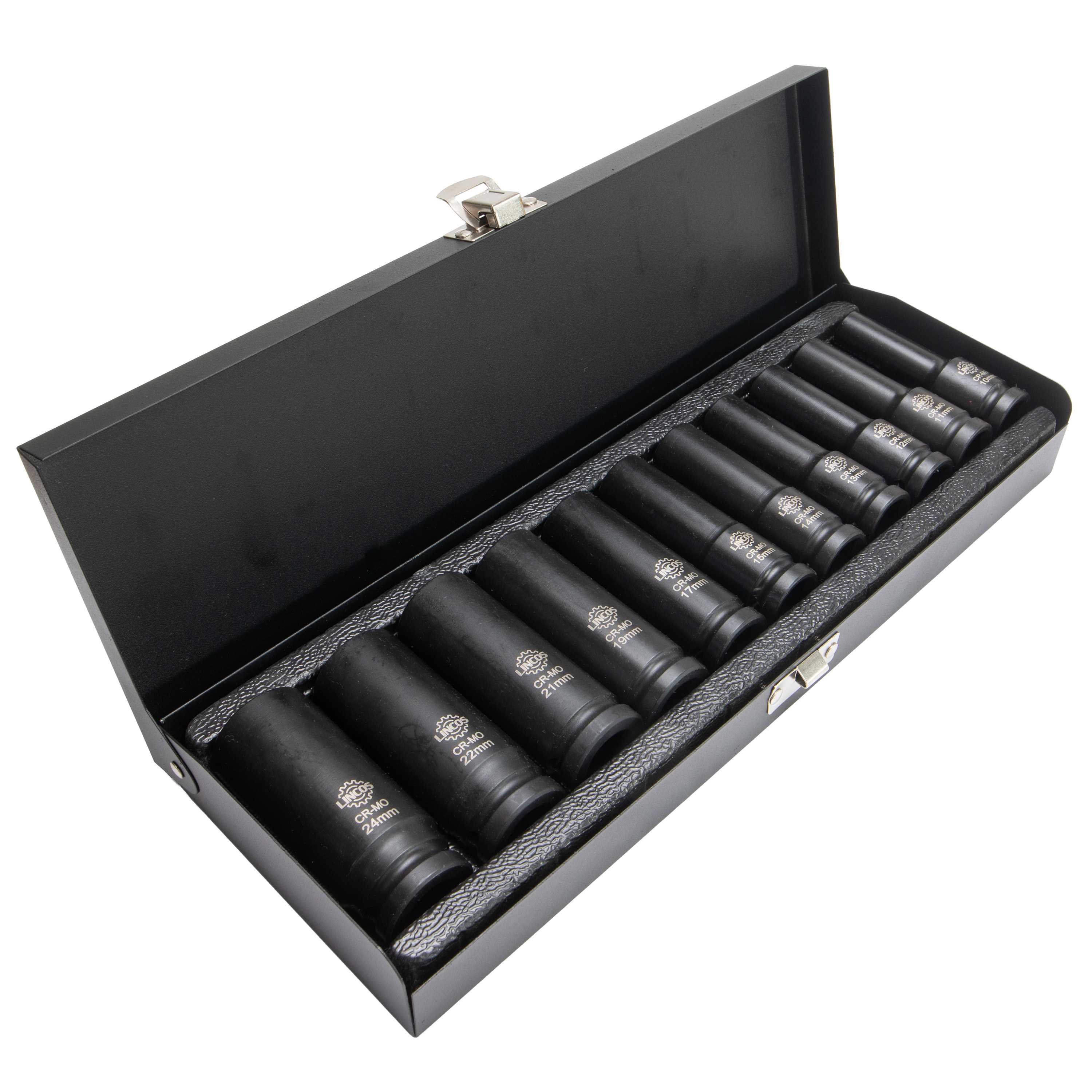 Gépi dugókulcs készlet 1/2", mély, 11 db - 3