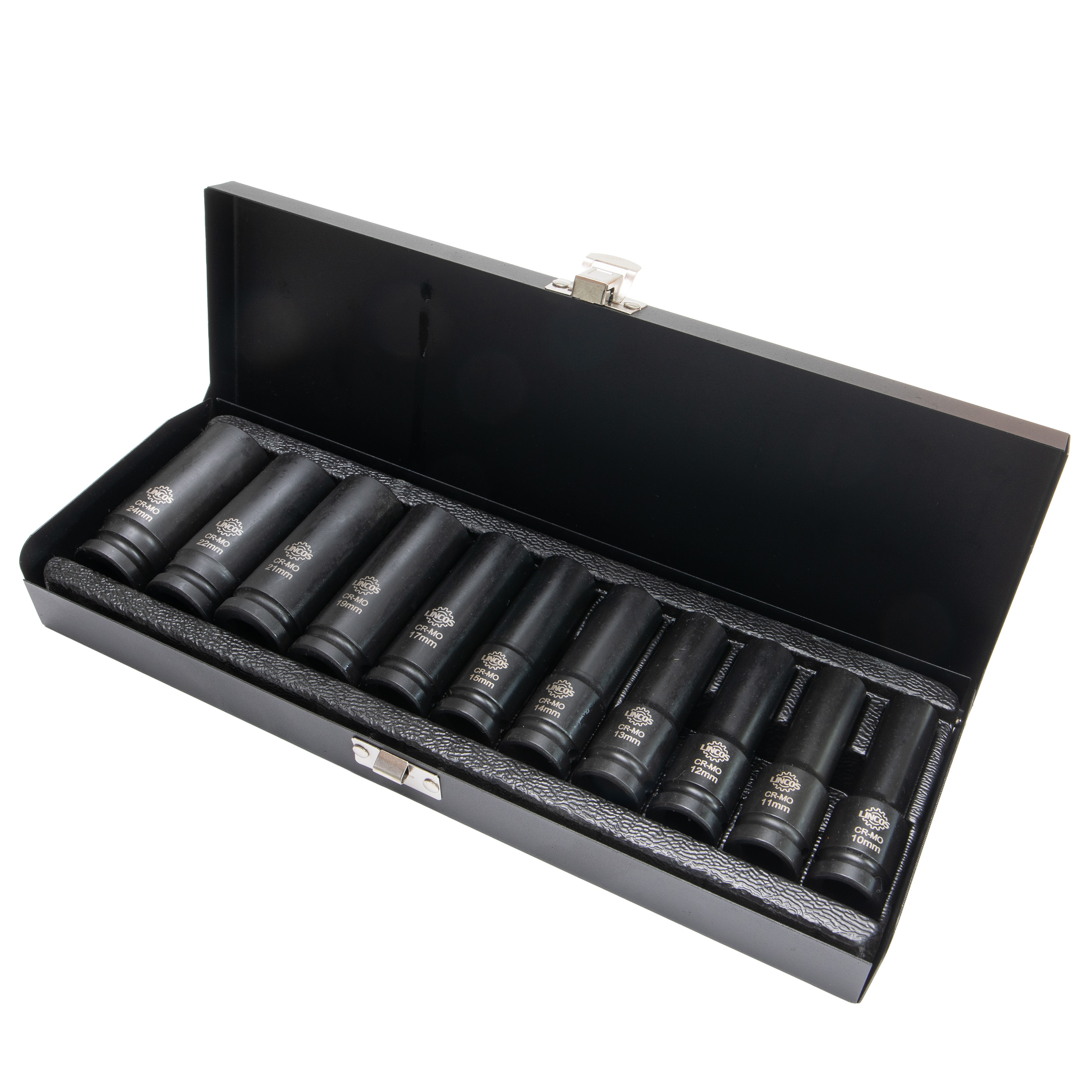 Gépi dugókulcs készlet 1/2", mély, 11 db