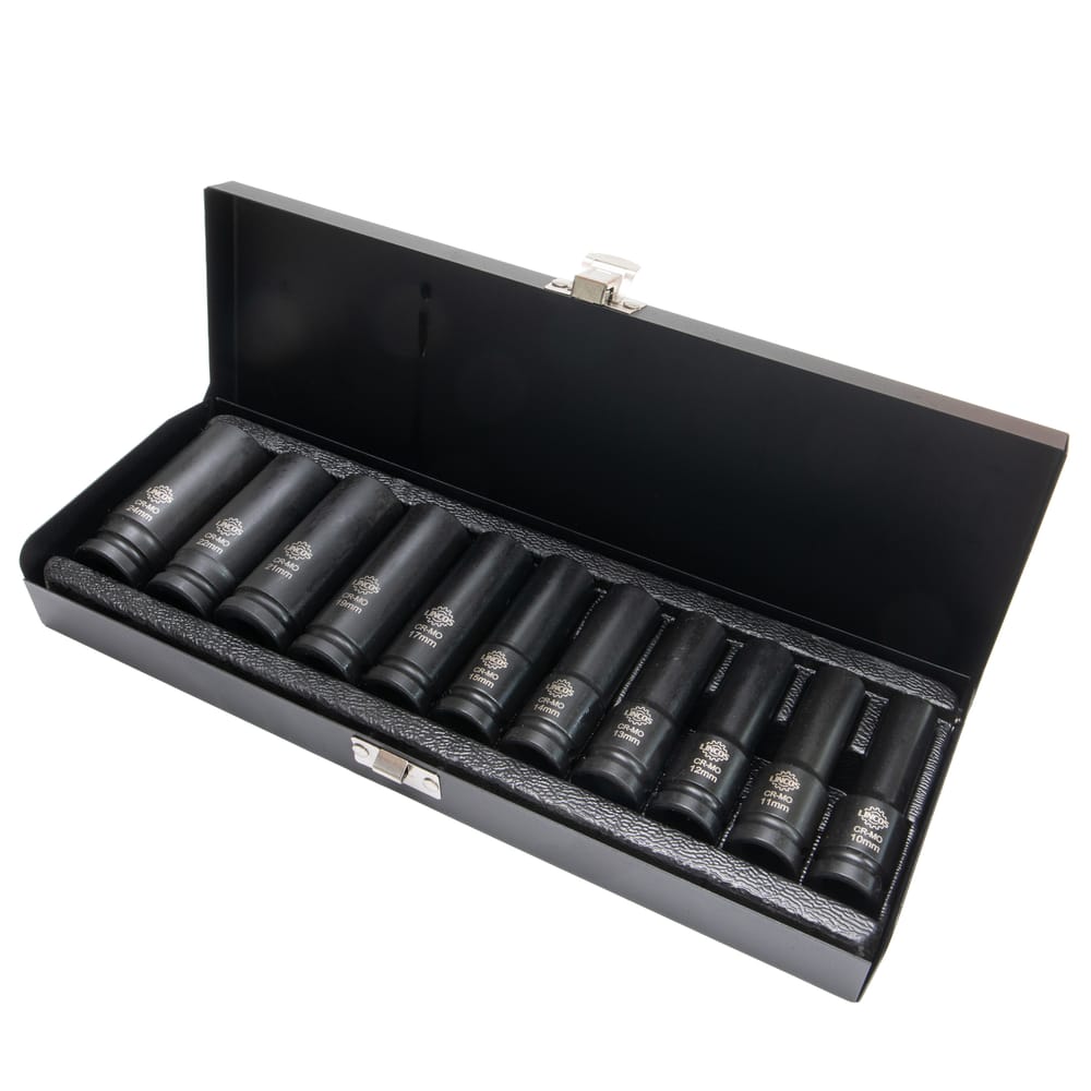 Lincos gépi dugókulcs készlet 1/2", mély, 11 db-os