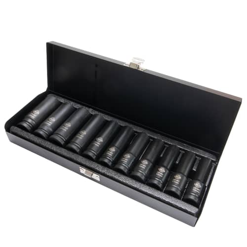 Gépi dugókulcs készlet 1/2", mély, 11 db