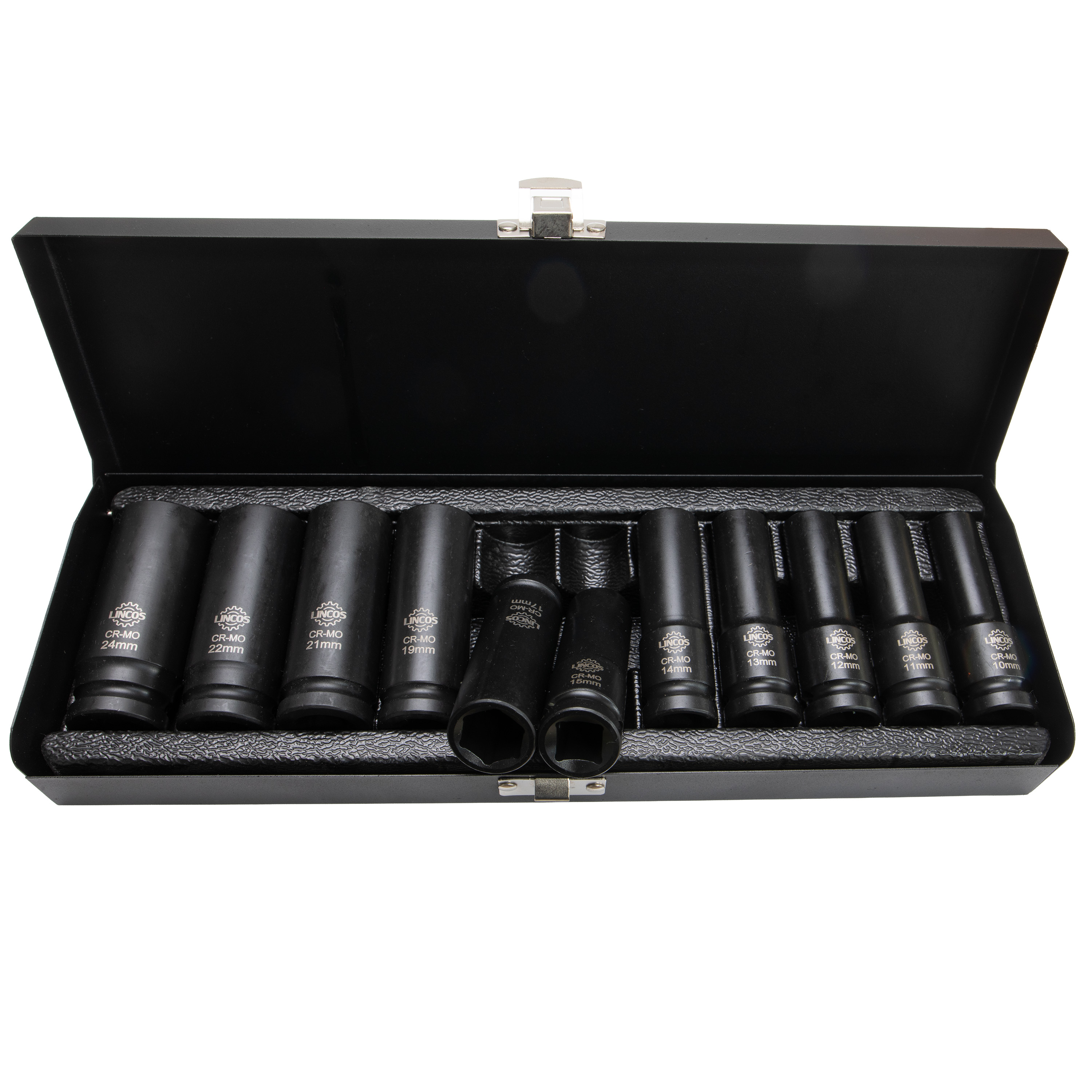 Gépi dugókulcs készlet 1/2", mély, 11 db - 4