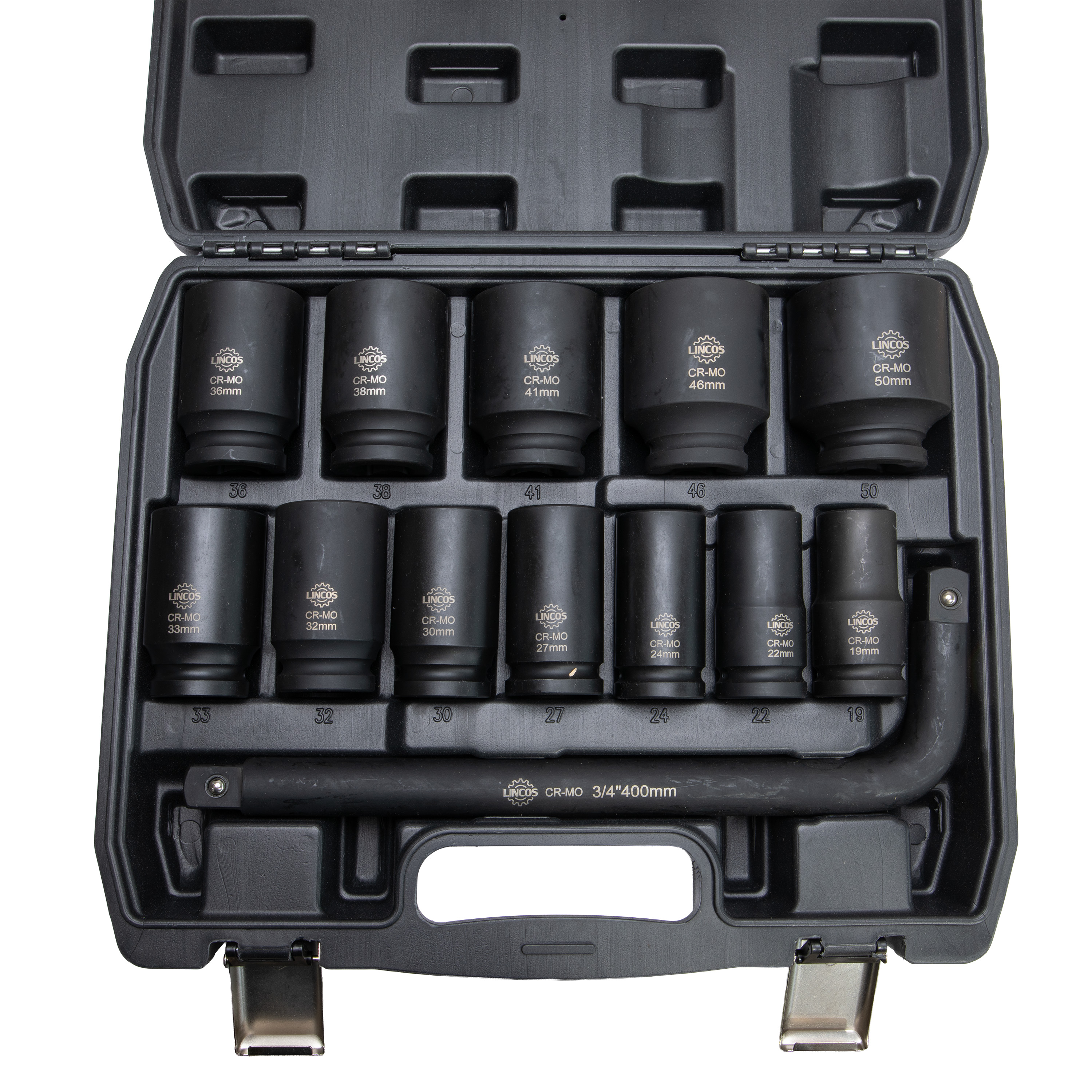 Gépi dugókulcs készlet mély 3/4", 13 részes - 3